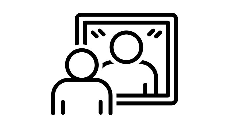 Icon of person looking in mirror