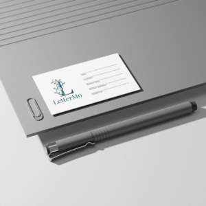 LetterMo Membership card sitting on laptop